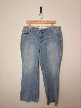 Venezia Women 18P Cropped Bootcut Jeans Light Wash Denim Plus Size Casual Y2K